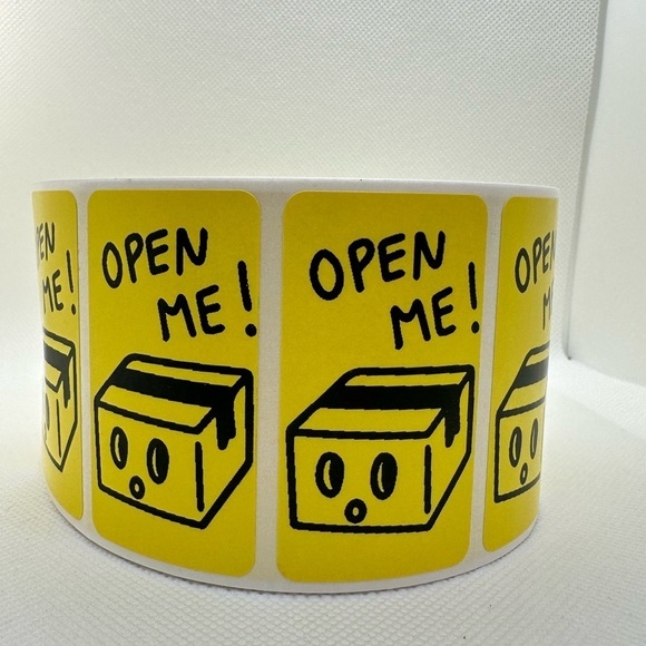STICKERAFT Other - 100pcs open me sticker | Stickers for Poshmark | shipping supplies | 2x1